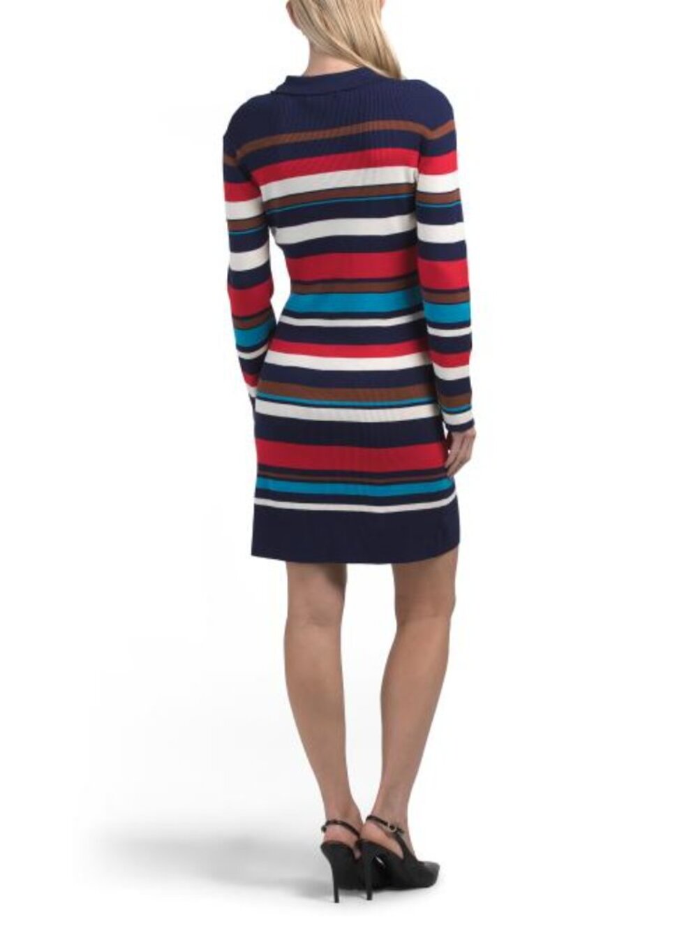 ENGLISH FACTORY Striped Three-quarter Sleeve Mini Dress - Picture 2 of 4